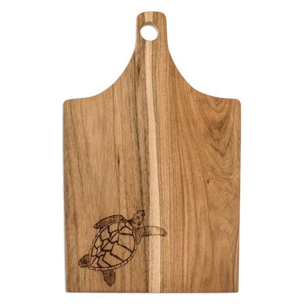 Alternate image for Handcrafted Laurel Wood Cutting Board with Turtle Engraving Turtles Delicacies