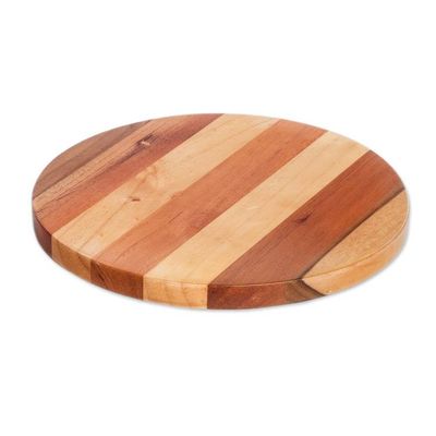 Alternate image for Handmade Round Bay Laurel, Cedar and Pinewood Cutting Board Delicious Moon