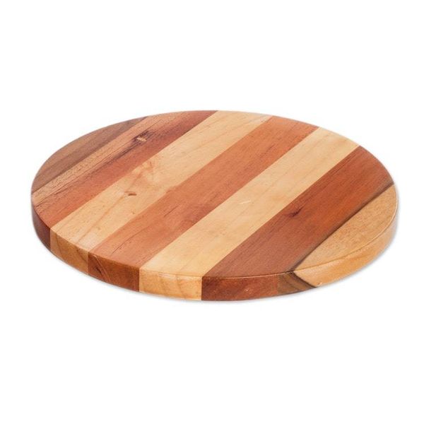 Alternate image for Handmade Round Bay Laurel, Cedar and Pinewood Cutting Board Delicious Moon