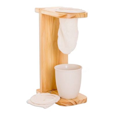 Alternate image for Handcrafted Pinewood Single-Serve Drip Coffee Stand Delightful Scents