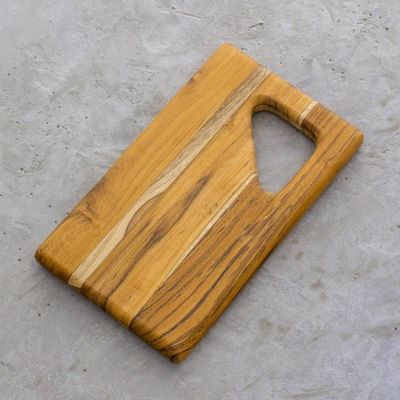 Alternate image for Teak Wood Cutting Board with a Handle from Guatemala Sophisticated Bartender