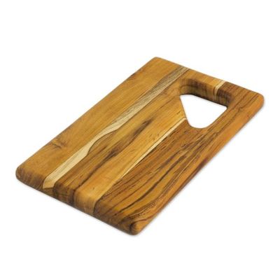 Alternate image for Teak Wood Cutting Board with a Handle from Guatemala Sophisticated Bartender