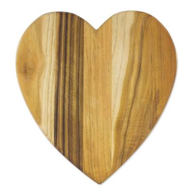 Alternate image for Heart-Shaped Teak Wood Cutting Board from Guatemala Heart of Cooking