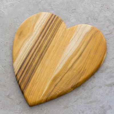 Alternate image for Heart-Shaped Teak Wood Cutting Board from Guatemala Heart of Cooking