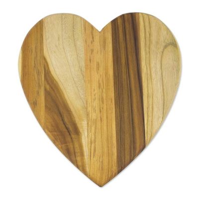 Alternate image for Heart-Shaped Teak Wood Cutting Board from Guatemala Heart of Cooking