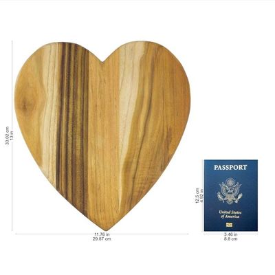 Alternate image for Heart-Shaped Teak Wood Cutting Board from Guatemala Heart of Cooking