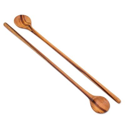 Alternate image for Pair of Handmade Jobillo Wood Cooking Spoons from Guatemala Homestyle