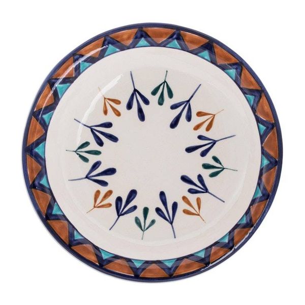 Alternate image for Ceramic Hand Painted Bowls with Geometric Design Pair Antigua Breeze