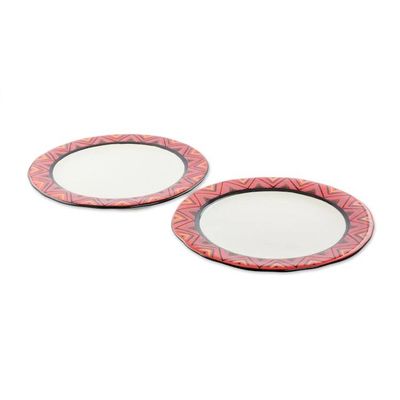 Alternate image for Hand Crafted Ceramic Dinner Plates With Maya Design Tazumal