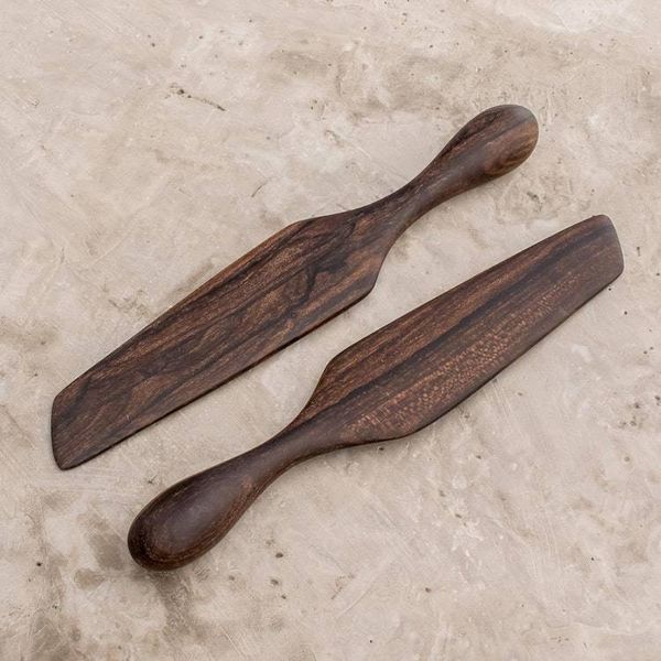 Alternate image for Collectible Wood Serving Utensil Kitchen Accessory Pair Guatemalan Fry Up