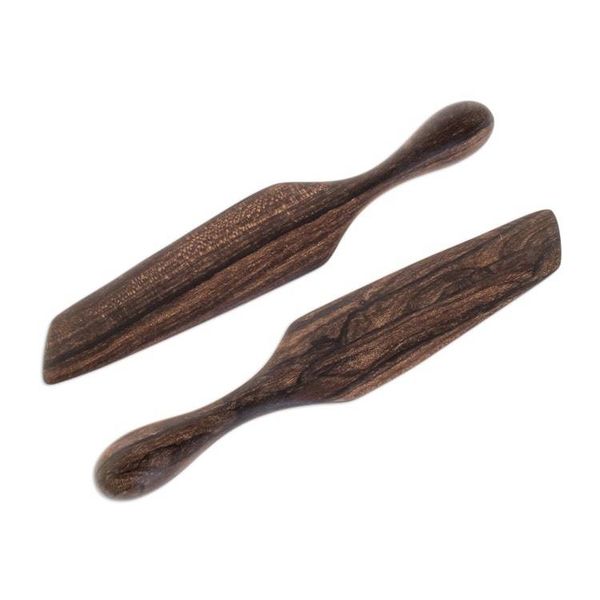 Alternate image for Collectible Wood Serving Utensil Kitchen Accessory Pair Guatemalan Fry Up