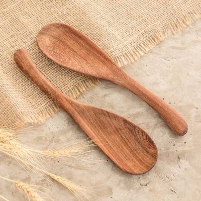 Alternate image for Wood Cooking Utensil Mixing Spatulas Pair Peten Surprise