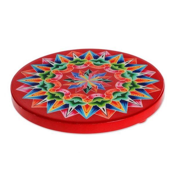 Alternate image for Decoupage Wood Trivet in Red from Costa Rica Traditional Colors in Red