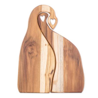 Alternate image for Pair of Heart-Themed Teakwood Cutting Boards from Guatemala Cooking Lover