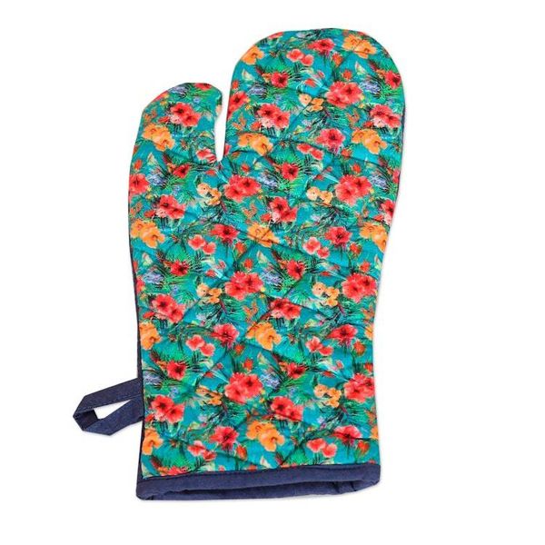 Alternate image for Set of 3 Floral Turquoise Cotton Apron and Kitchen Utensils Floral Flavors