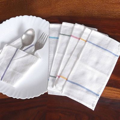 Alternate image for Set of 6 Woven Mini Cotton Dish Towels with Colorful Stripes Joyful Flavors