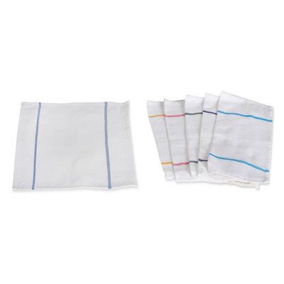 Alternate image for Set of 6 Woven Mini Cotton Dish Towels with Colorful Stripes Joyful Flavors
