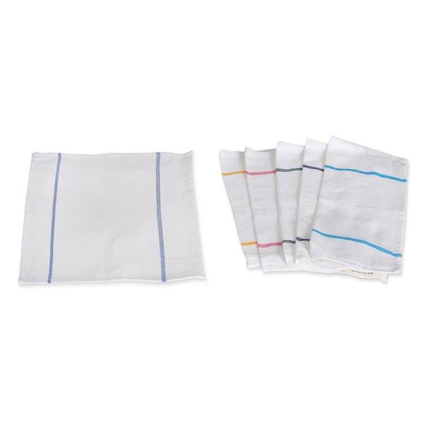 Alternate image for Set of 6 Woven Mini Cotton Dish Towels with Colorful Stripes Joyful Flavors