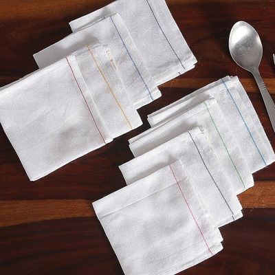 Alternate image for Set of 8 Woven Mini Cotton Dish Towels with Colorful Lines Rainbow Flavors