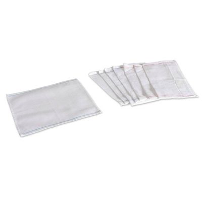 Alternate image for Set of 8 Woven Mini Cotton Dish Towels with Colorful Lines Rainbow Flavors
