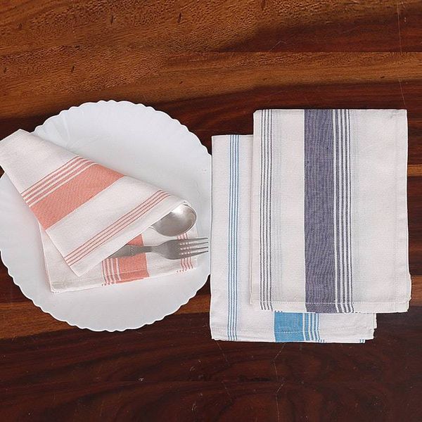 Alternate image for Set of 3 Purple, Orange and Blue Striped Cotton Dish Towels Stripes of Sweetness