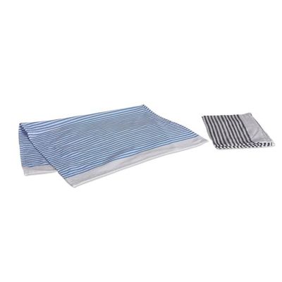 Alternate image for Set of 2 Handwoven Black and Blue Striped Cotton Dish Towels Serene Taste