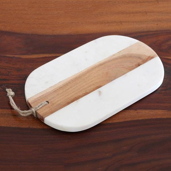 Alternate image for Handcrafted Marble and Mango Wood Cutting Board Elegant Cut