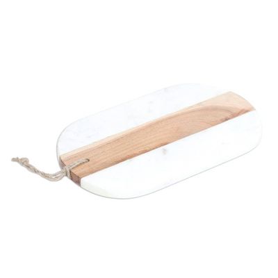 Alternate image for Handcrafted Marble and Mango Wood Cutting Board Elegant Cut