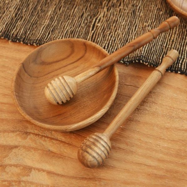 Alternate image for Handmade Teak Wood Honey Dippers from Bali Pair Sweet Treat