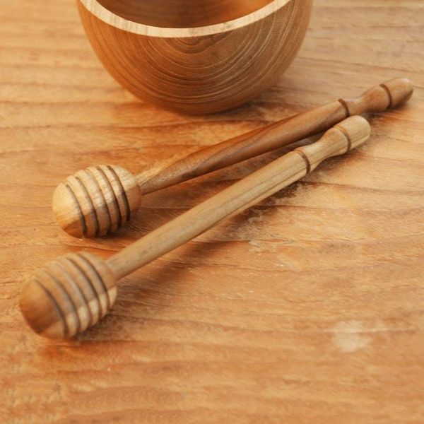 Alternate image for Handmade Teak Wood Honey Dippers from Bali Pair Sweet Treat