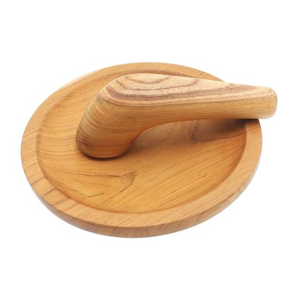 Alternate image for Hand Made Teak Wood Mortar and Pestle from Bali Crushed