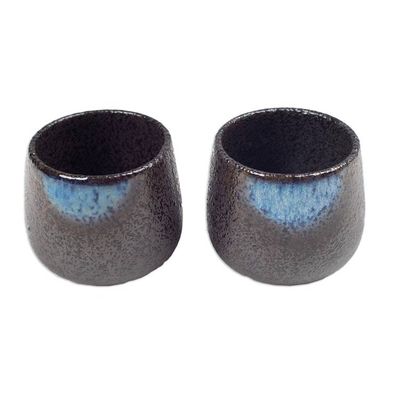 Alternate image for Set of 2 Handcrafted Bohemian Ceramic Cups from Bali Bohemian Satisfaction