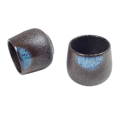 Alternate image for Set of 2 Handcrafted Bohemian Ceramic Cups from Bali Bohemian Satisfaction
