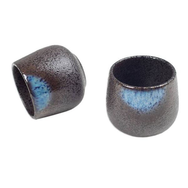 Alternate image for Set of 2 Handcrafted Bohemian Ceramic Cups from Bali Bohemian Satisfaction