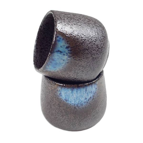Alternate image for Set of 2 Handcrafted Bohemian Ceramic Cups from Bali Bohemian Satisfaction
