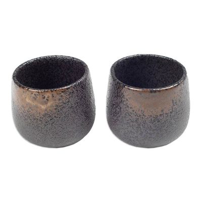Alternate image for Set of 2 Handcrafted Bohemian Ceramic Cups from Bali Bohemian Satisfaction