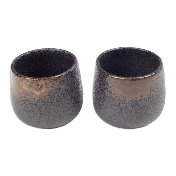 Alternate image for Set of 2 Handcrafted Bohemian Ceramic Cups from Bali Bohemian Satisfaction