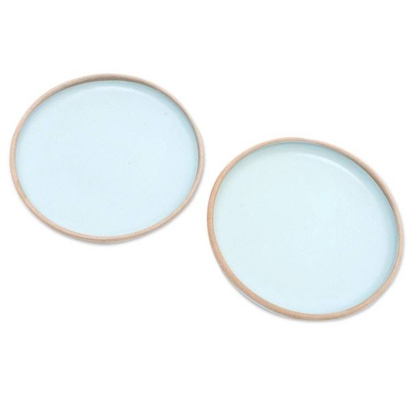 Alternate image for Rustic Ceramic Salad Plates Pair Blue Bounty