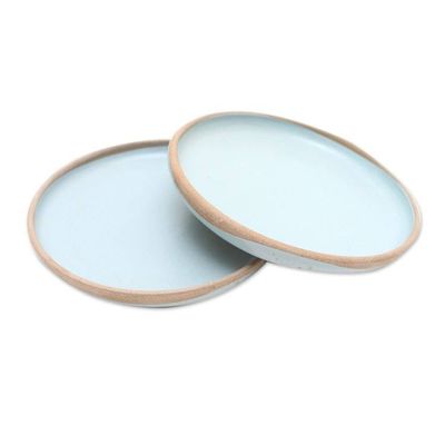 Alternate image for Rustic Ceramic Salad Plates Pair Blue Bounty