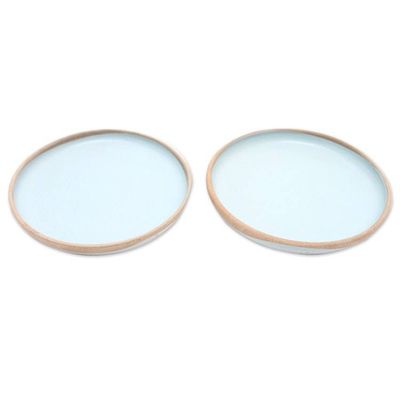 Alternate image for Rustic Ceramic Salad Plates Pair Blue Bounty
