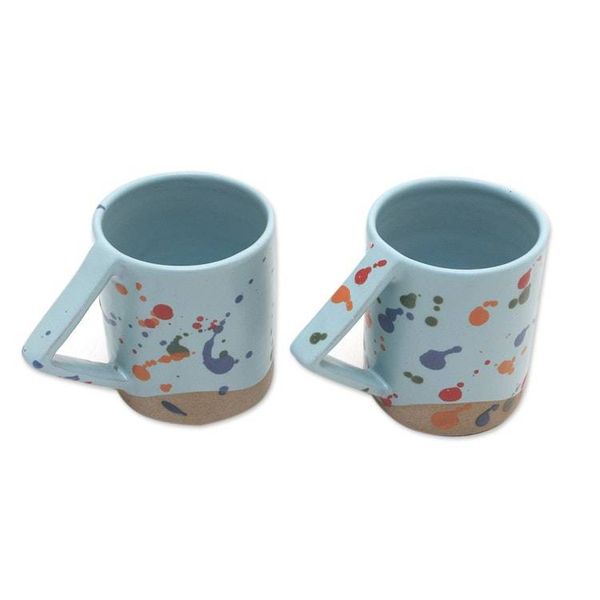 Alternate image for Multicolored Ceramic Mugs from Java Rainbow Splash