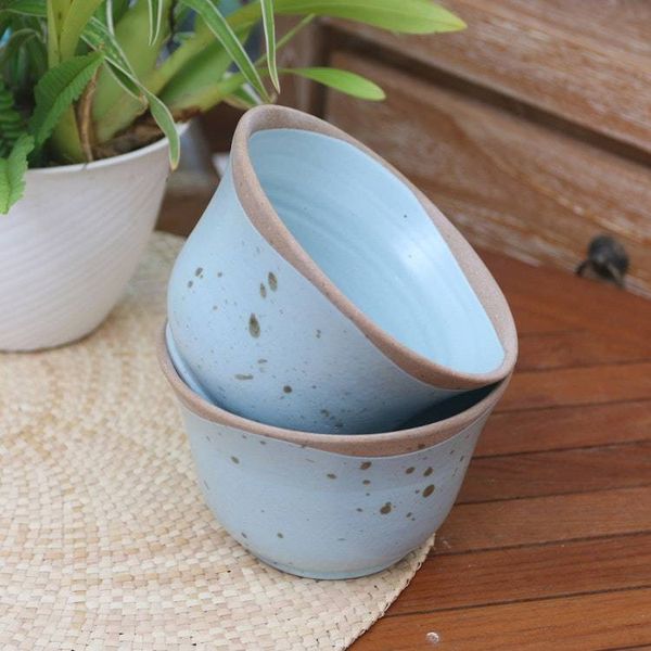 Alternate image for Dessert Bowls Handmade in Java Pair Blue Bell