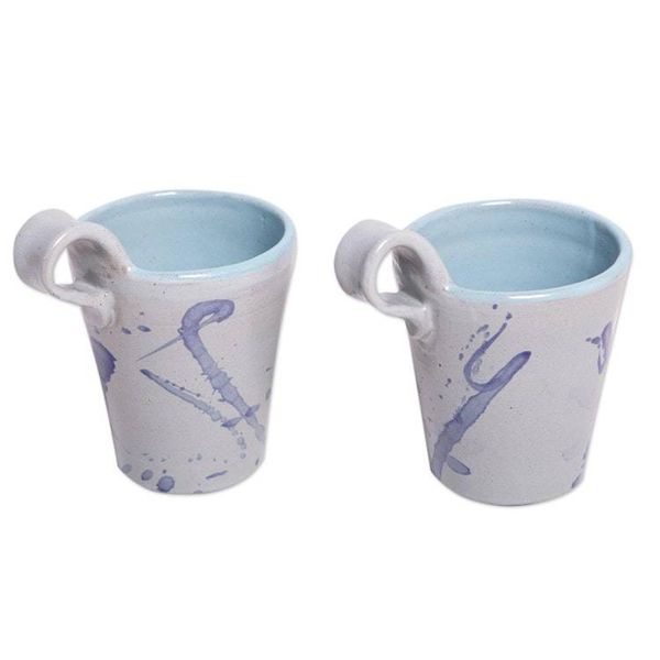 Alternate image for Artisan Crafted Ceramic Mugs from Java Pair Piping Hot