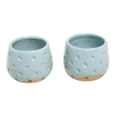 Alternate image for Hand Crafted Ceramic Teacups Pair First Snow