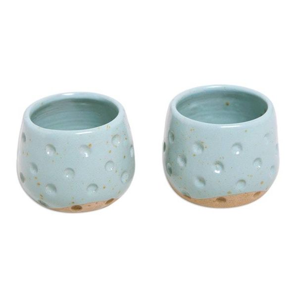 Alternate image for Hand Crafted Ceramic Teacups Pair First Snow