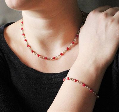 Alternate image for Fine Silver and Ruby Jewelry Set