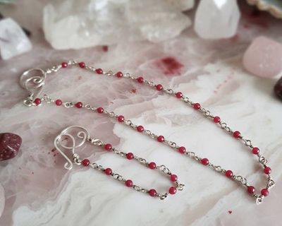 Alternate image for Fine Silver and Ruby Jewelry Set