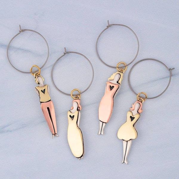 Alternate image for Set of 4 Mixed Metal Sisterhood Wine Charms Sisterhood
