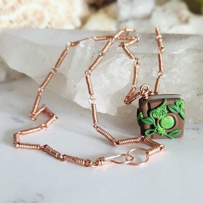 Alternate image for Turquoise Fantasy Book Copper Necklace