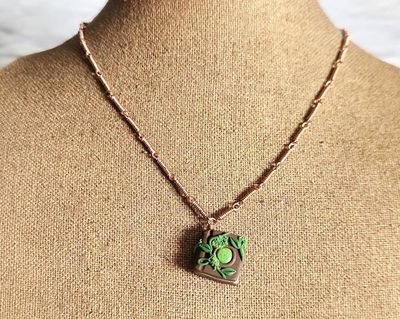 Alternate image for Turquoise Fantasy Book Copper Necklace